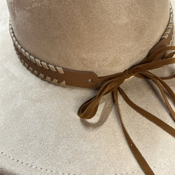 Anthropologie Tan Wide-Brim Fedora with Braided Leather Band main image 10